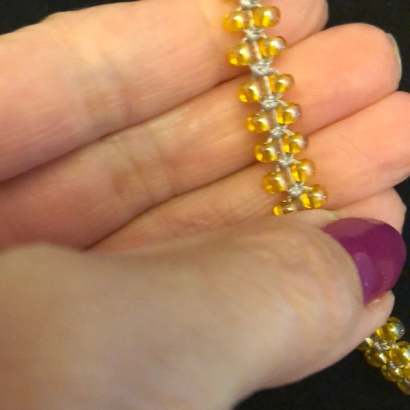 Handmade macrame and bead necklace - Picture 2 of 4